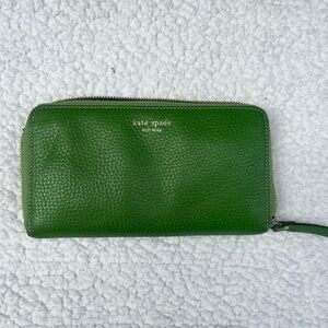 Kate Spade Vibrant Green Leather Clutch